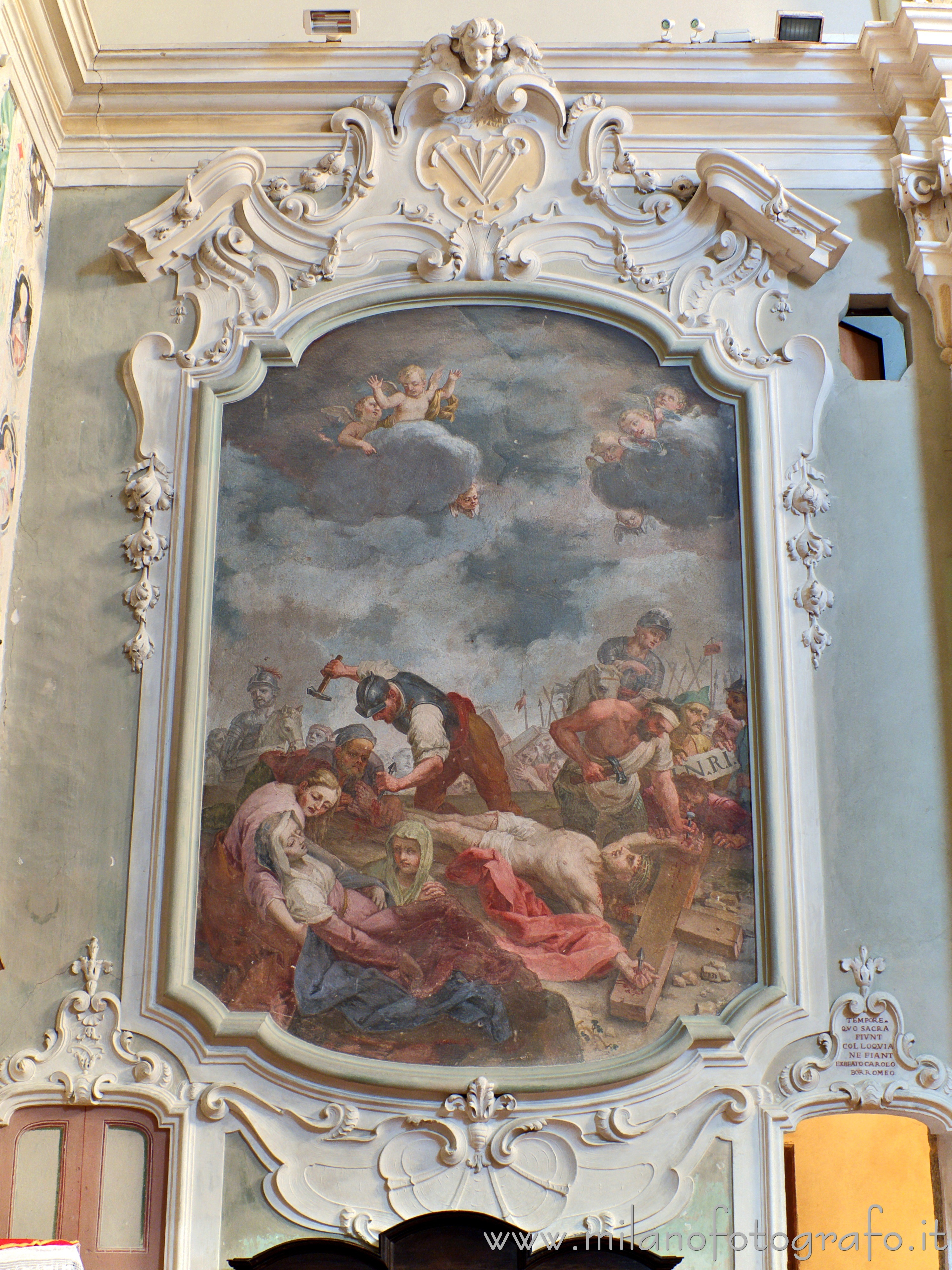 Besana in Brianza (Monza e Brianza, Italy) - Christ nailed to the cross in the public Church of Sts. Peter and Paul of the Former Benedictine Monastery of Brugora